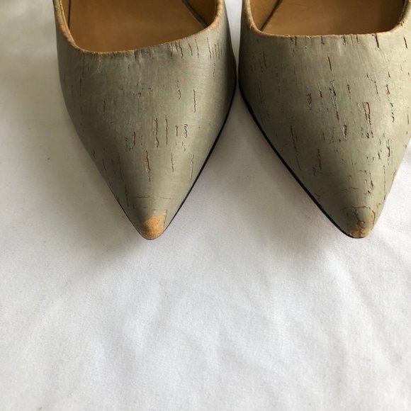 L.A.M.B. Pumps Jocelyn Grey Cork Stiletto Heel - Picture 6 of 8